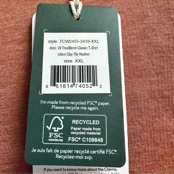 NWT Tentree TreeBlend Classic T-Shirt Women’s XXL Short Sleeve Clay Tile Heather - Picture 7 of 9